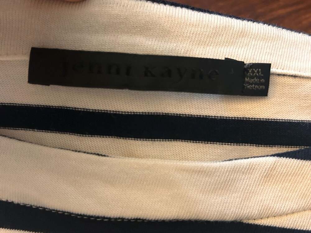 Jenni Kayne Claude Striped Long Sleeve Cotton Tee XXL NWOT quiet luxury minimal - Picture 5 of 10